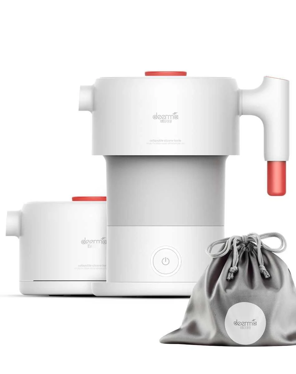 

220V600W0.6L Mini Folding Electric Kettle Auto Power-off Protection Water Boiler Teapot Instant Heating Stainless Steel