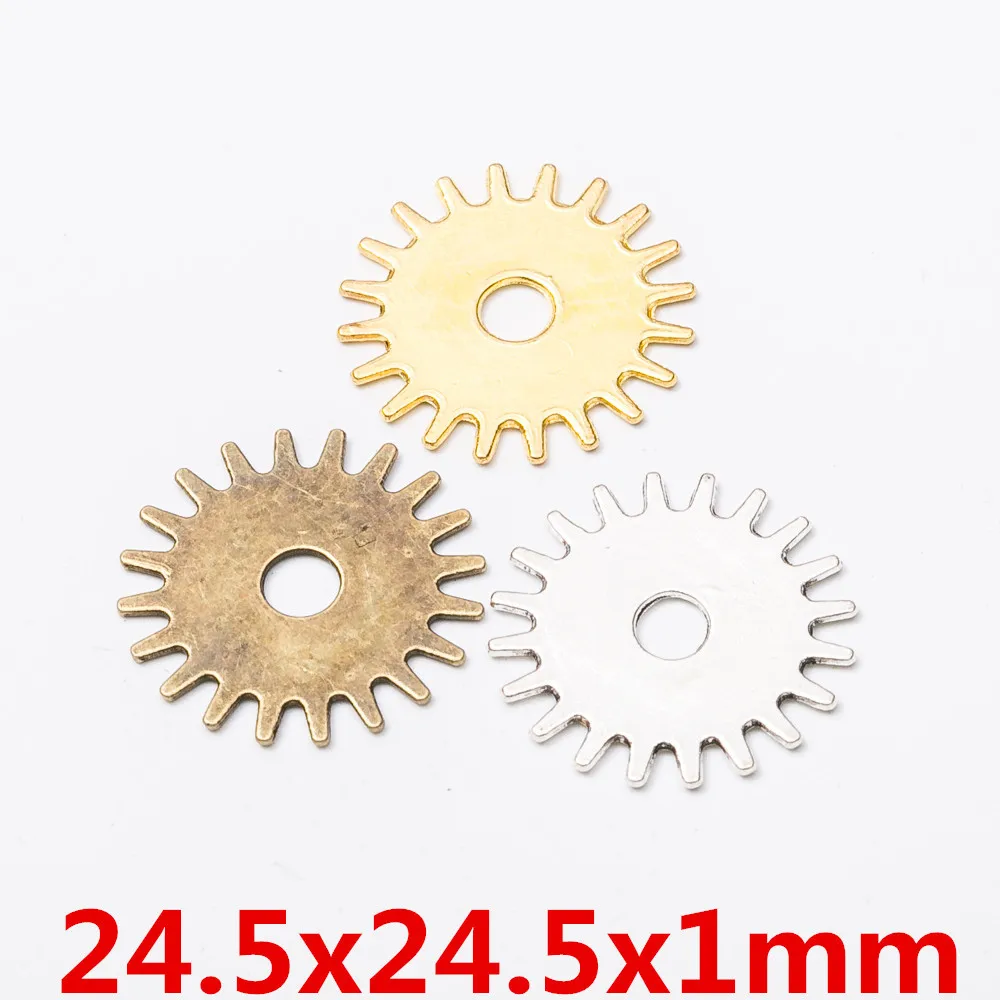 25pcs 25MM Vintage tibetan silver gear connector charms antique bronze metal pendants for bracelet necklace earring diy jewelry | Украшения