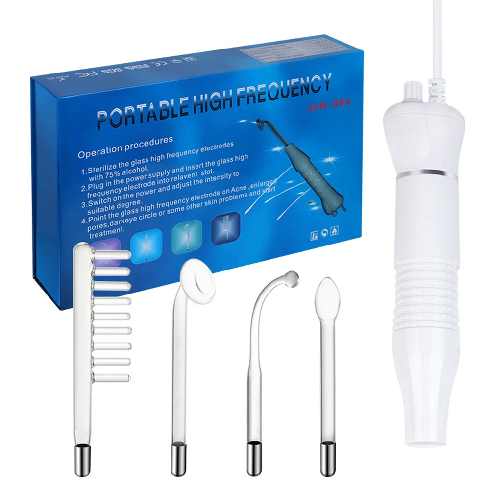 

High Frequency Facial Machine Electrotherapy Wand Glass Tube Device Ray Remover Purple/Orange Light Machine Massager for Face