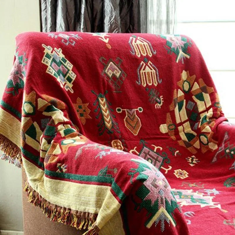 Диван одеяло покрывало богемное на диван/кровать/самолет дорожные пледы сшитое s