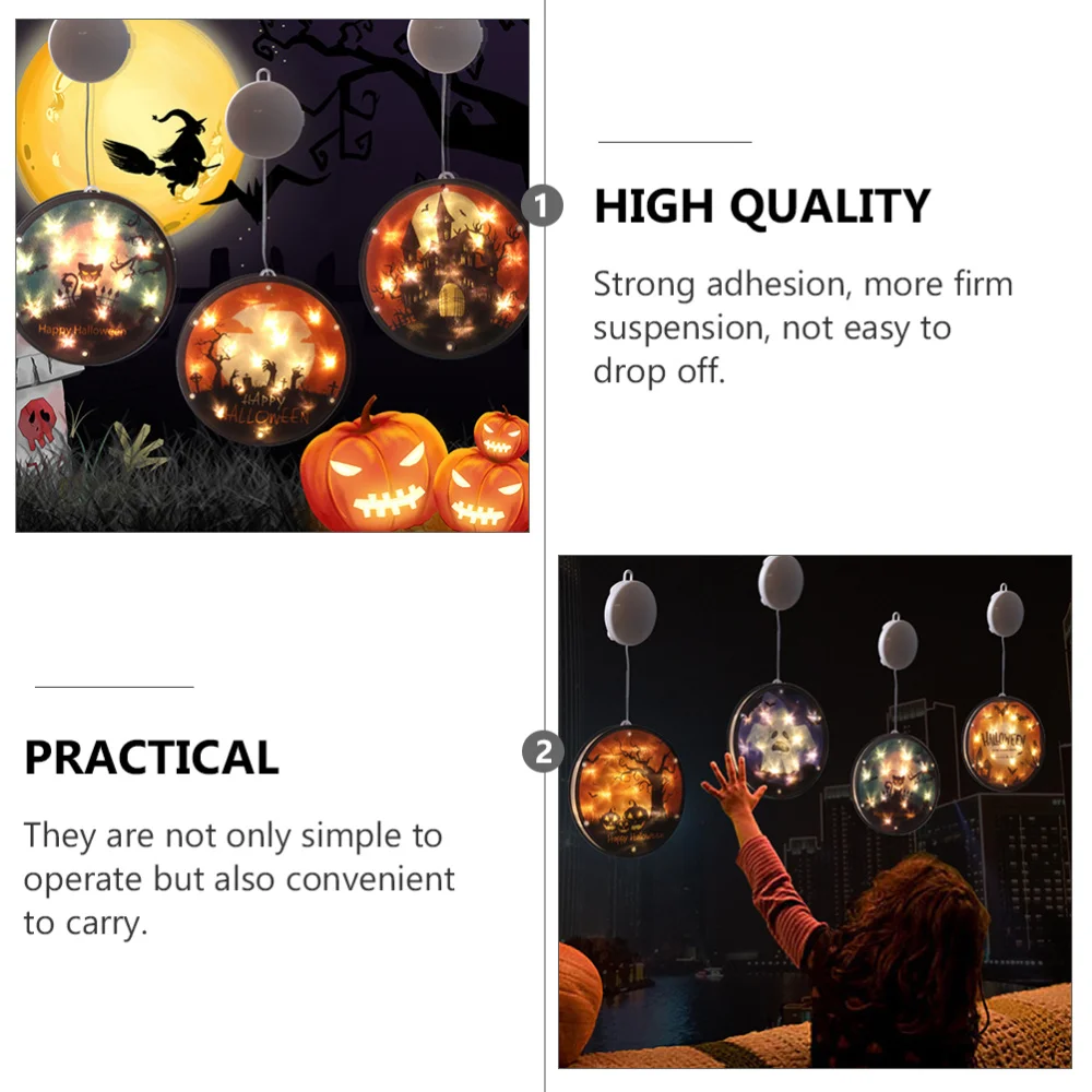 

4 Pcs Beautiful Hanging Lamps Decorative Suction Cup Lamps without Battery
