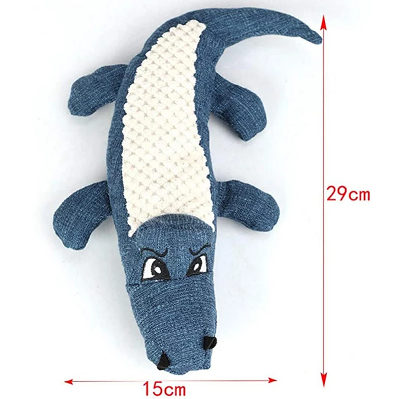 

Dog Chew Toy Puppy Sound Interactive Toys Dog Toy Linen Plush Crocodile Chew Squeaky Noise Toy Dog Cleaning Teeth Pet Supplies