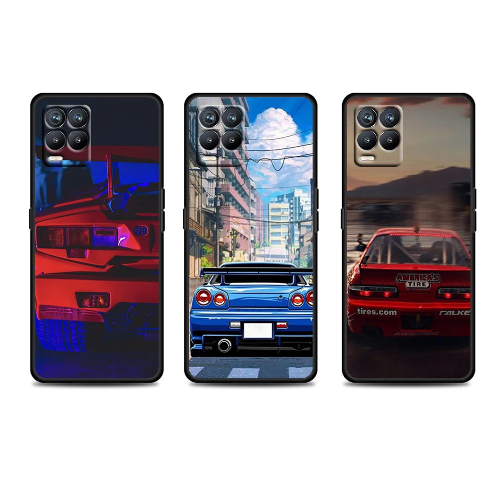 jdm sports car cool for oppo realme narzo 30 20 8 8i 7 6 5 3 2 pro global 5g soft silicone black phone case cover free global shipping