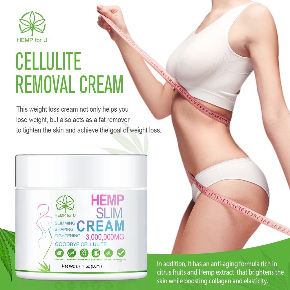 

Hemp for U 50ml Hemp Slimming Cream Fat Burning Weight Loss Firming Body Skin Care Ginger Massage Slimming Cream Burn Body Fat