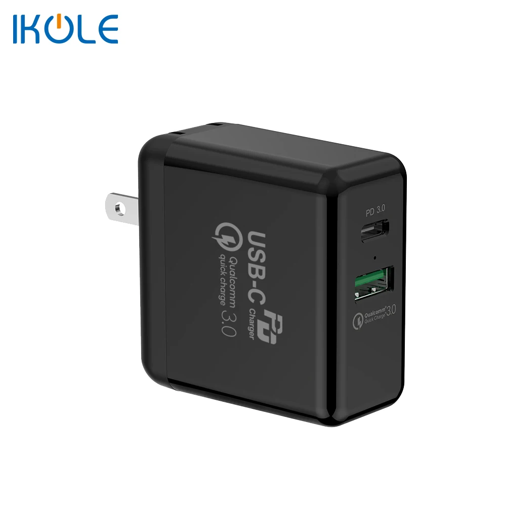 IKOLE 36 Вт PD3.0 + QC USB зарядное устройство Поддержка Type-C PD Быстрая зарядка и QC4.0 QC3.0 для
