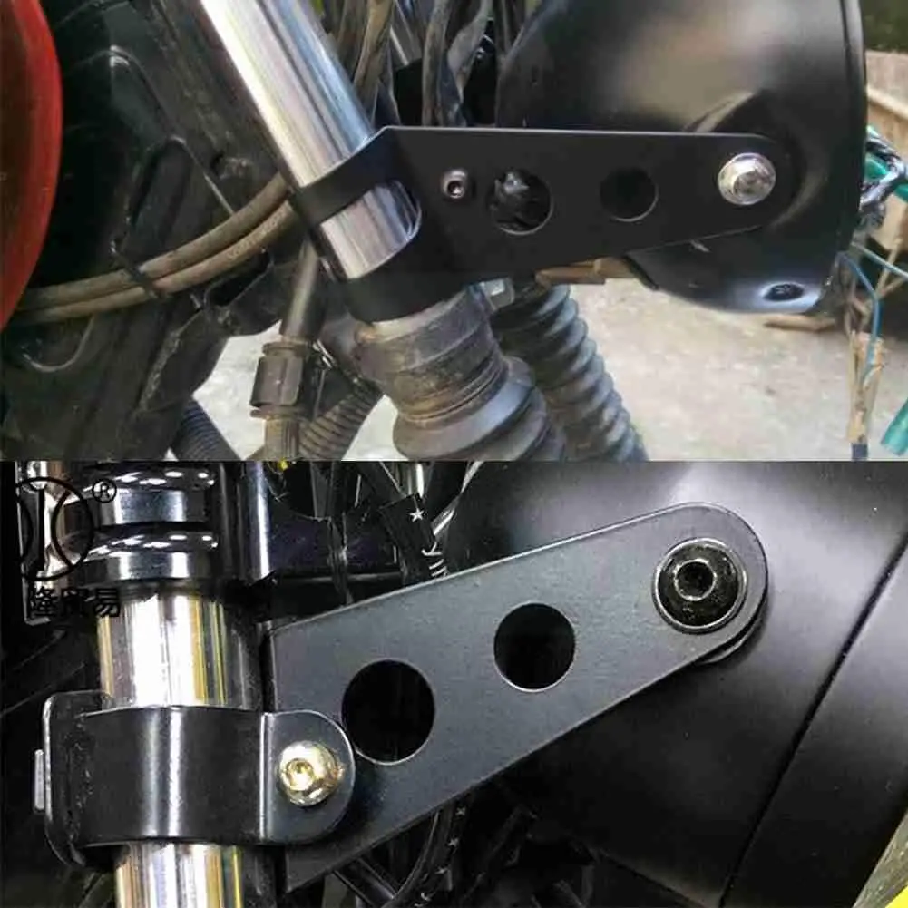 

Retro Motorcycle Accessories Headlamp Headlight Front Absorber Bracket Bracket Shock Mounting Fixed Headlight M8E1