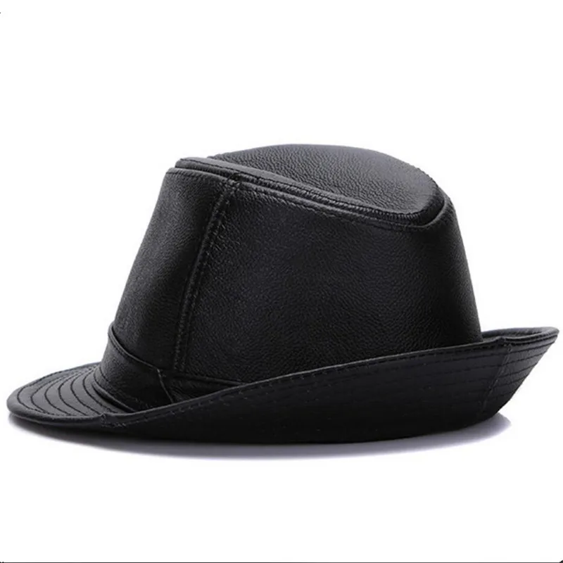 SILOQIN Trend Panama Fashion Genuine Leather Hat Autumn Winter Cowhide Fedoras For Men Elegant Gentleman Leisure Party Jazz Hats