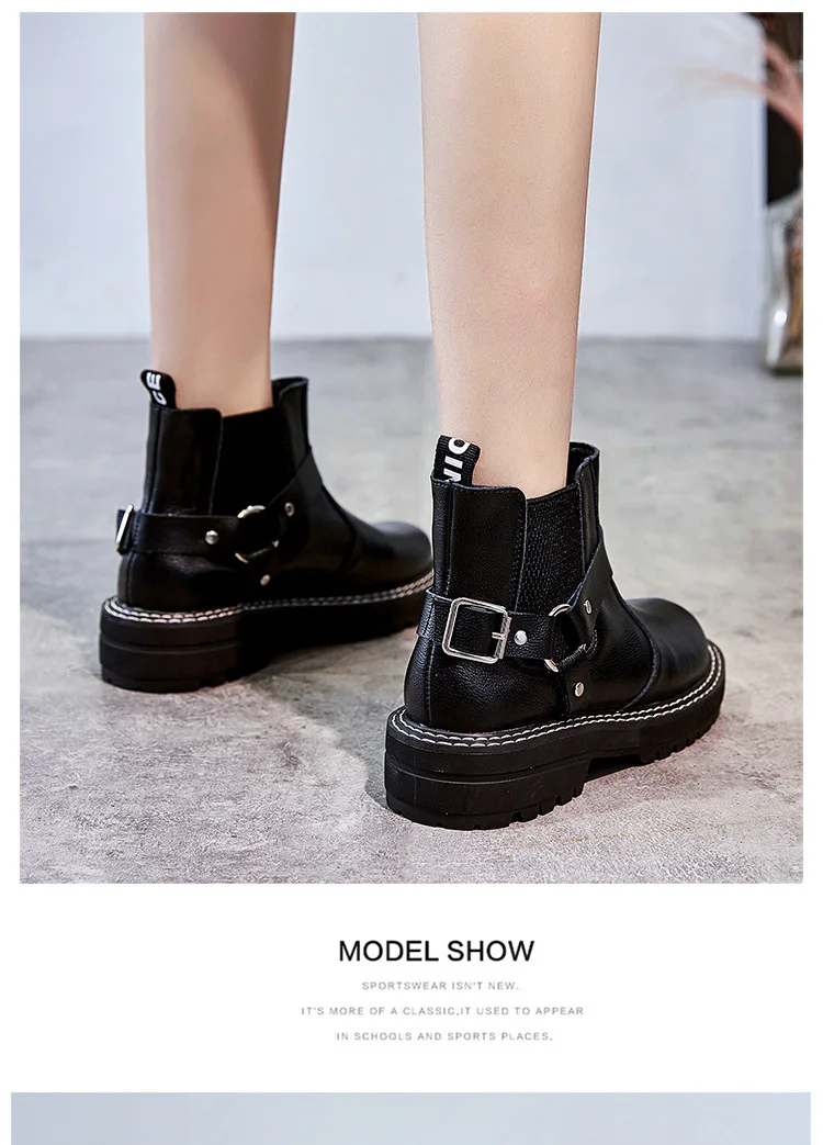 Женская обувь; botas mujer; сезон осень; коллекция года; женские Ботинки martin; модные брендовые женские ботильоны из натуральной кожи с перекрестной шнуровкой; Цвет Черный
