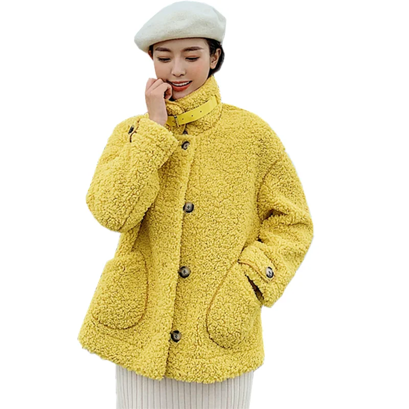 2019 зимнее женское пальто из искусственного меха овечья шерсть шерпа куртка