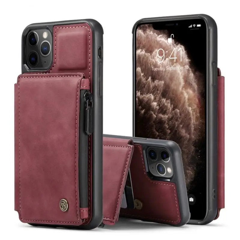 

2021 New For IPhone 12 Mini MAX Leather Card Holder Phone Case IPhone 12 Pro PU Leather Case For IPhone 12 Pro Max Cover