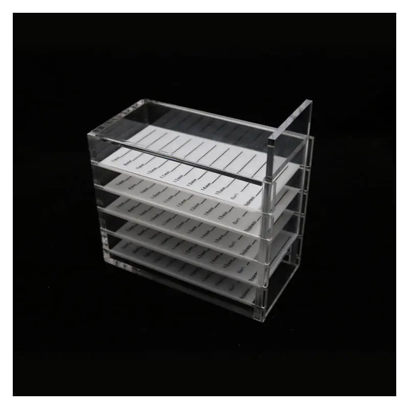 Прозрачный акриловый пятислойный стеллаж для хранения ресниц Настольный