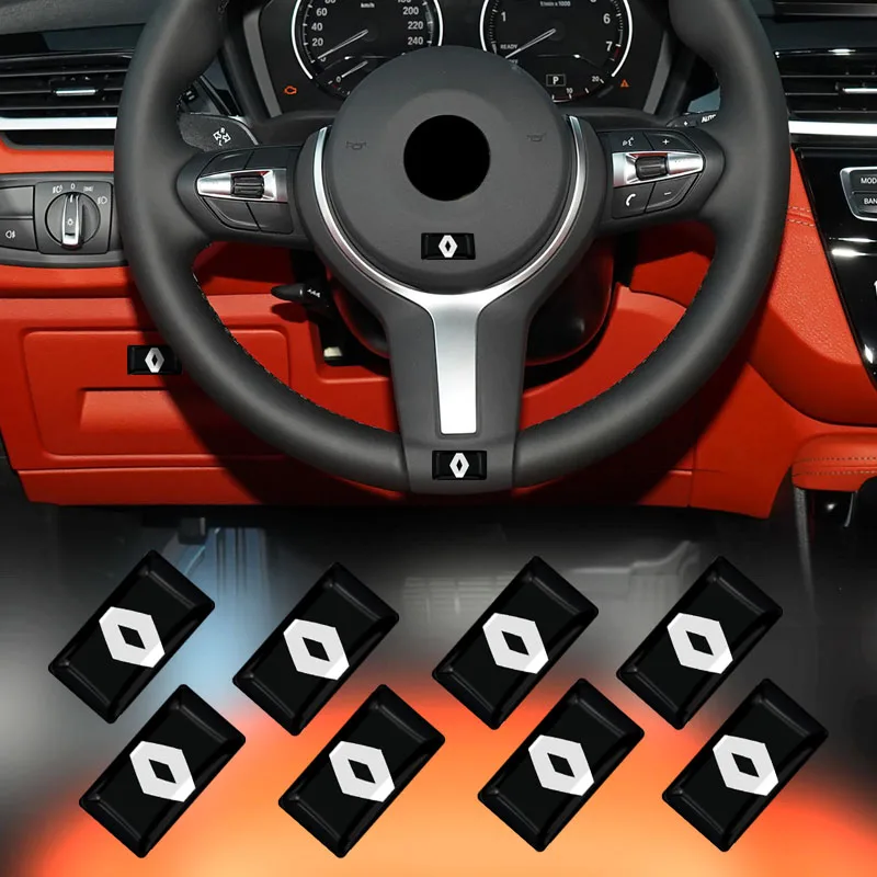 

10pcs Car Badge Decorative Steering Wheel Decal Sticker For Jaguar Tesla Suzuki Volvo Land Rover Saab Ford Mustang Toyota Dacia