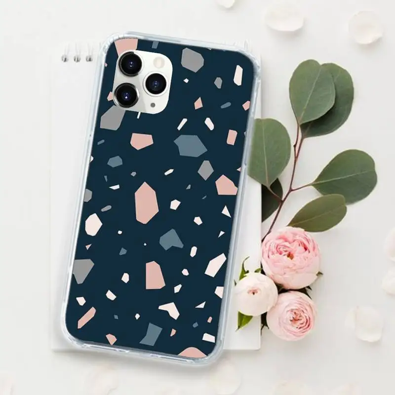 

terrazzo seamless pattern Phone Cases for iPhone 11 12 pro XS MAX 8 7 6 6S Plus X 5S SE 2020 XR Luxury brand shell funda coque