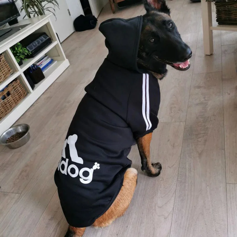 Adidog Clothes Pet Dog for Small Medium Dogs Cotton Hooded Sweatshirt Spring Autumn Winter Warm Two-Legged Jacket | Дом и сад