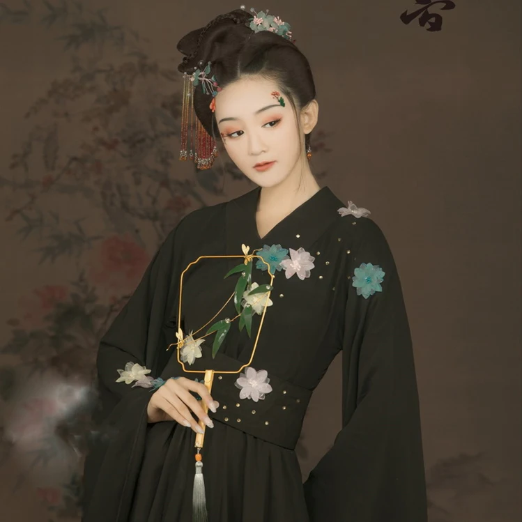 Bi Meng WYJN черный простой сексуальный женский костюм Hanfu для тематической
