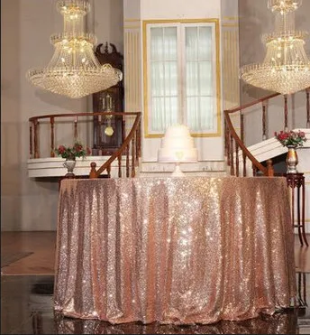 Rose Gold Блестящая круглая скатерть с блестками блестящая Свадебная вечеринка скатерти на Банкетный стол - Цвет: Rose Gold