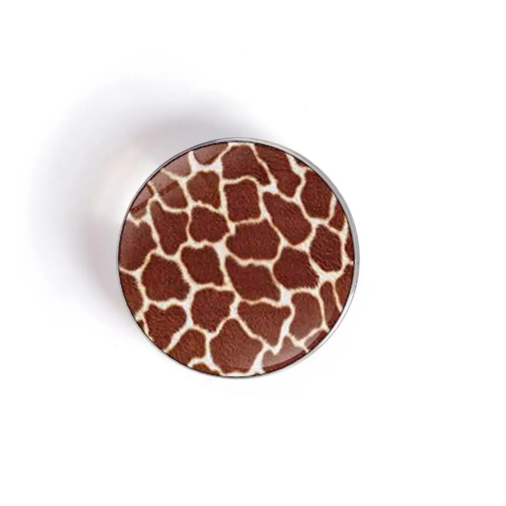 QIYUE 12 видов магнитных кристаллов с принтом животных круглые стеклянные наклейки