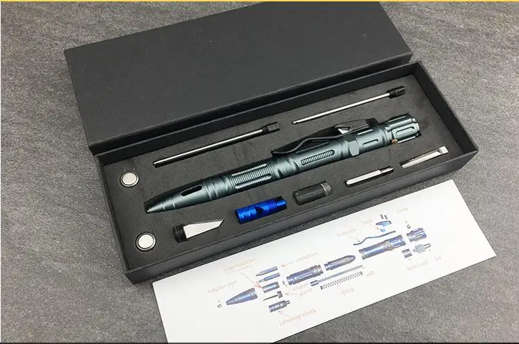 Тактическая ручка для выживания на природе аварийный выключатель стекла фонарик