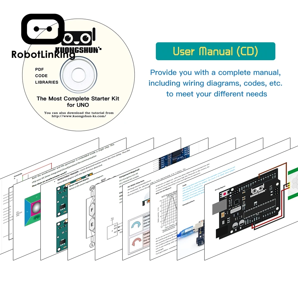 Полный Обучающий набор для стартера UNO Arduino (63 элемента)|Интегральные схемы| |