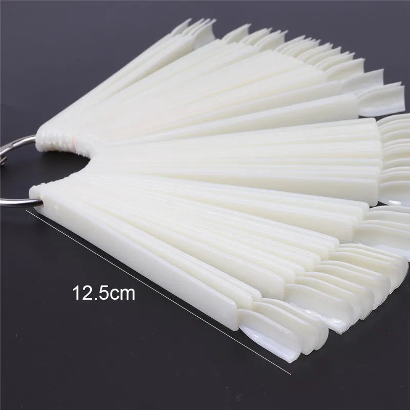 Хит продаж 50x веерообразные натуральные накладные ногти для дизайна ногтей