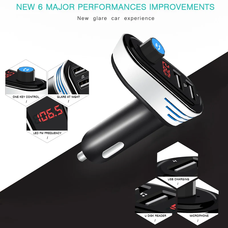 Мини Bluetooth MP3 Hands Free плеер Автомобильный передатчик зарядка автомобиля Aux FM
