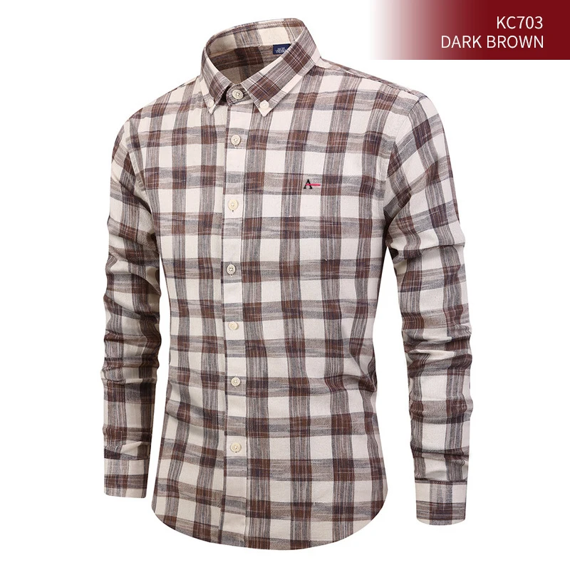 2020 New Men Shirt Men's casual High Quality Cotton plaid Social alertory camisate tommis sergio k shirts | Мужская одежда