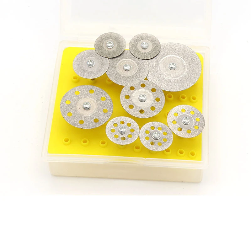 

10 шт./компл. роторный инструмент Алмазная Пила диск нефритовый полировальный режущий диск с оправкой для мини дрели электроинструмент