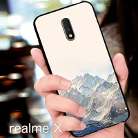 realmex embossed vintage east asian chinese japanese style case for realme x x lite snow mountain decree crane cover