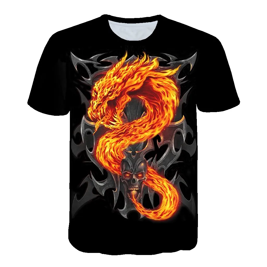 

Printed T-shirt 2021 Summer New Dragon Element 3D Printing Unisex Short Sleeve Fashion Cool Top Personalized Breathable Clothing