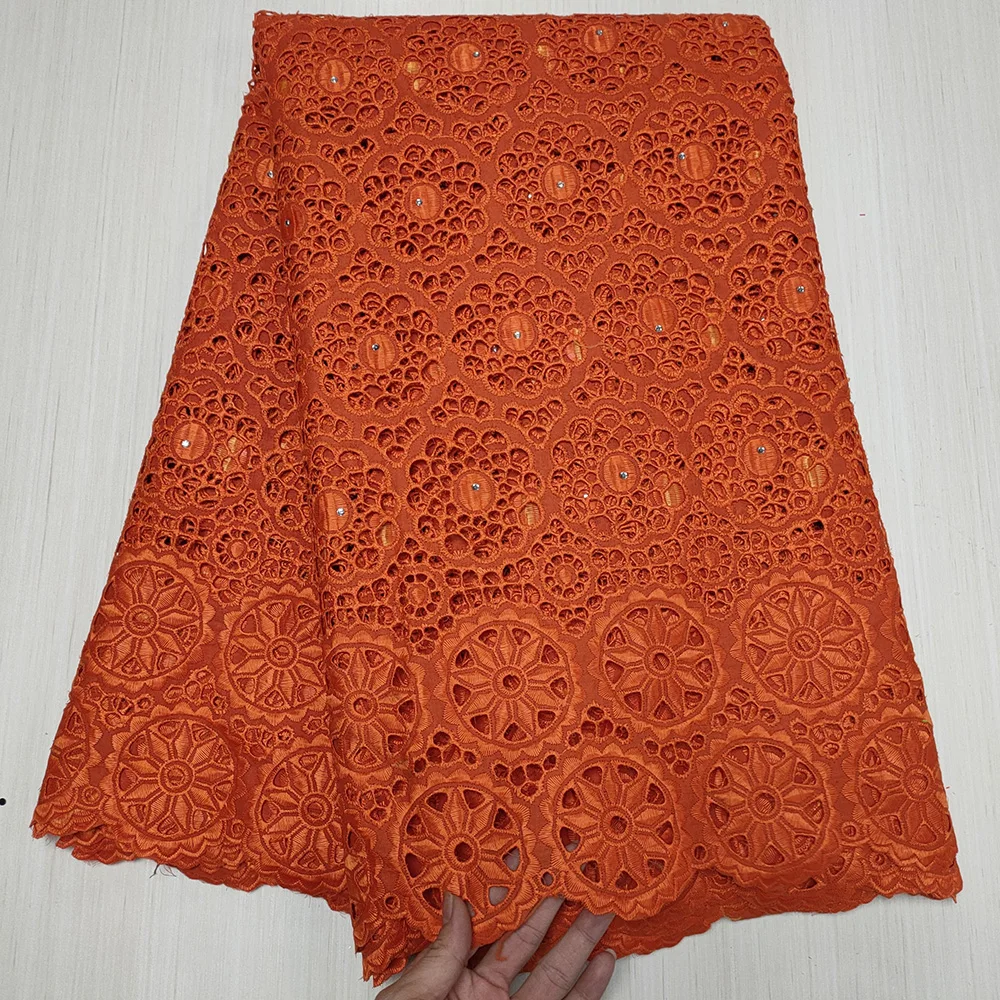 

Swiss voile lace fabric Hollowed out design with stones TYS45 mysterious circle flowers pattern African 100% Cotton Fabric