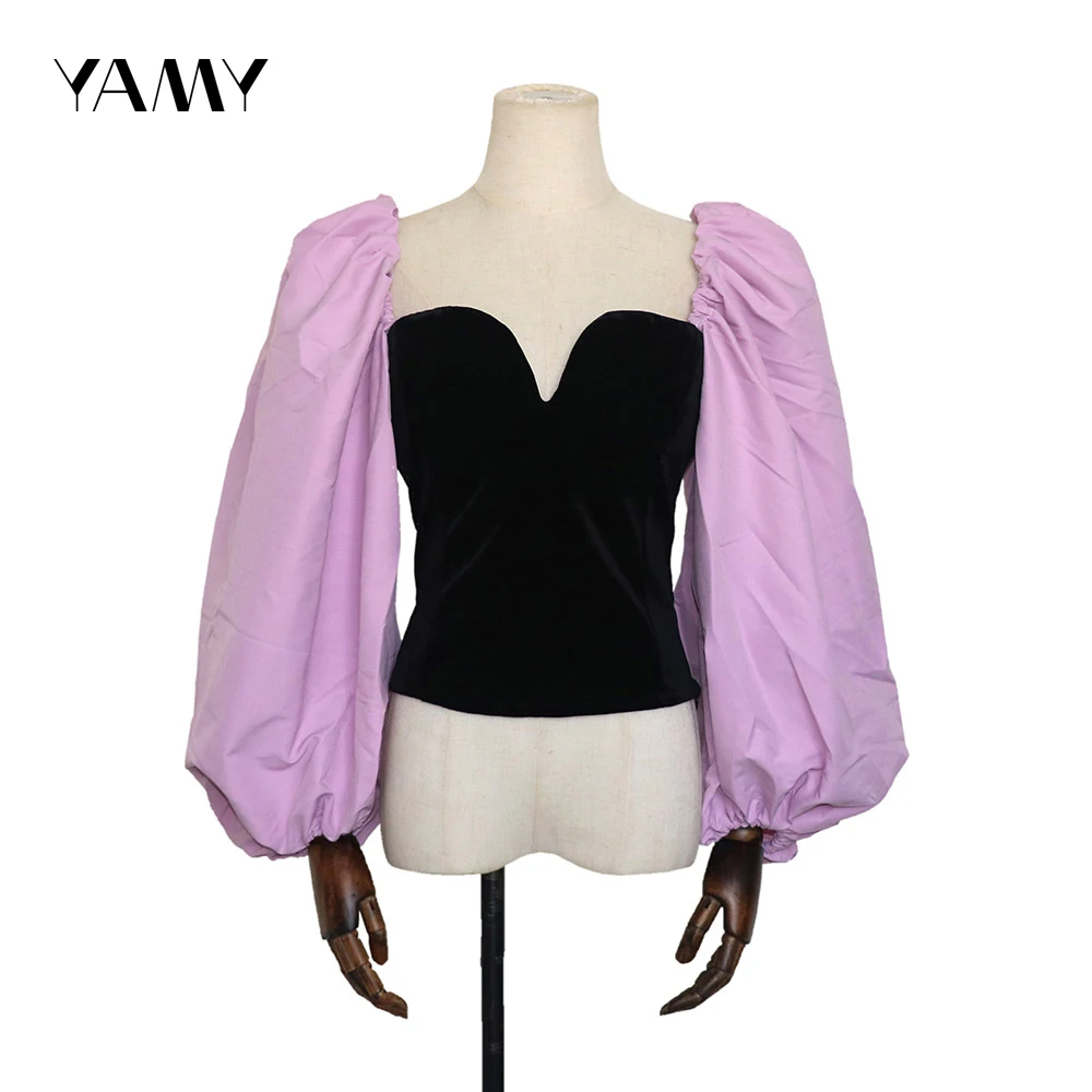 Блузка женская длинная розовая с пышными рукавами 2021 | Женская одежда