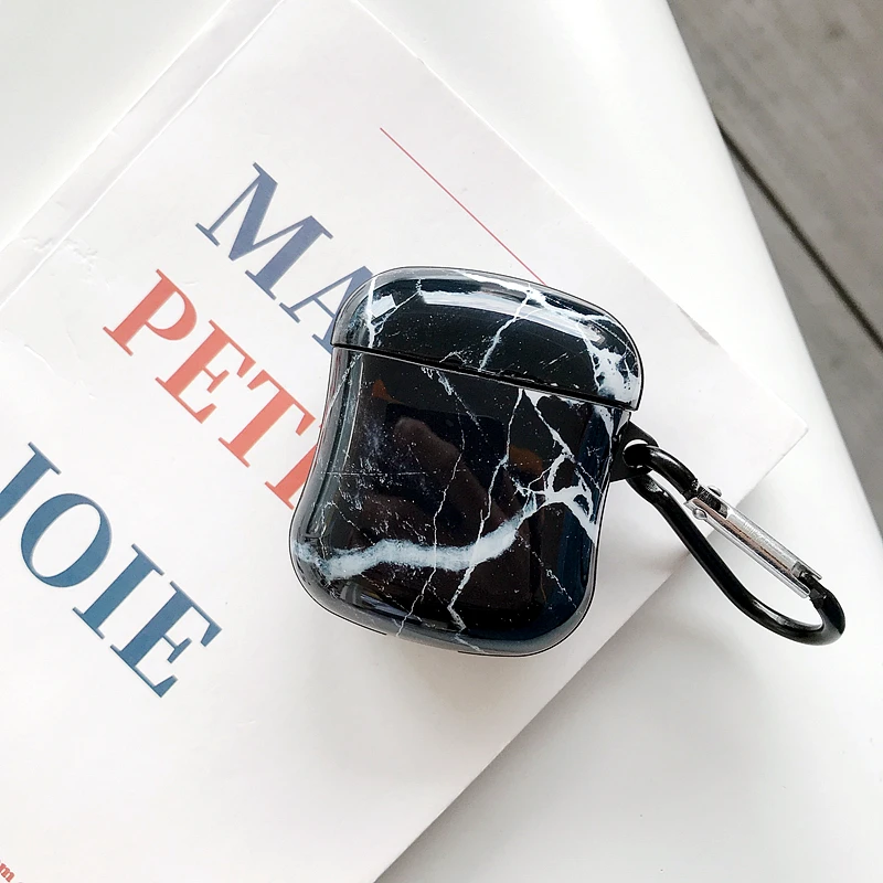 Новый чехол с мраморным рисунком для Airpods 2/1 роскошный силиконовый защитный Bluetooth