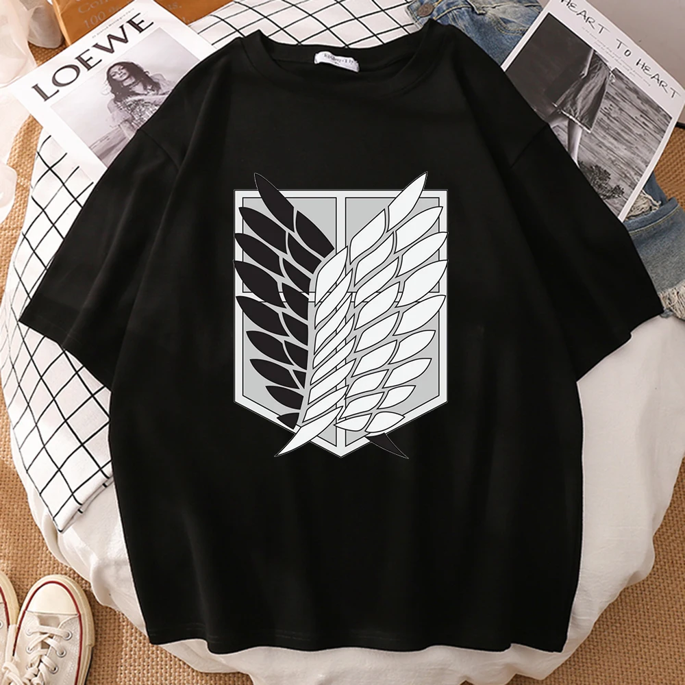 

Attack on Titan Anime Print Woman T-shirt Oversized O Neck 2022 Short Sleeve Top Cool Creativity Fashion Female Graphic T shirt