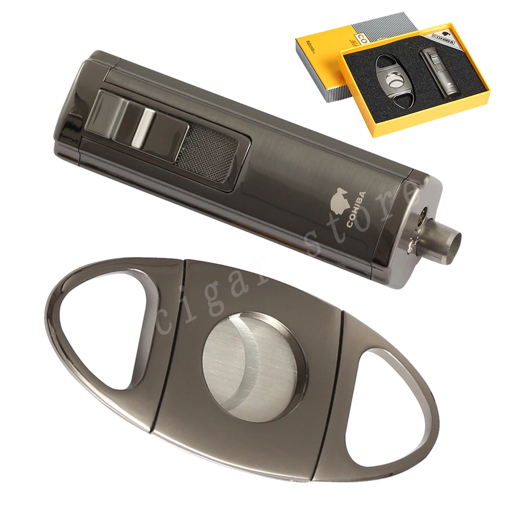 COHIBA Крутые гаджеты металлическая коробка для сигар резак Зажигалка Набор Острые