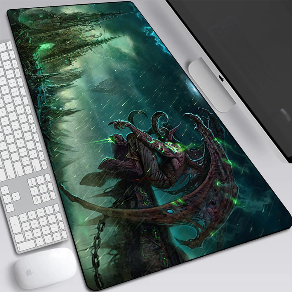 Мышь для игр World of Warcraft Illidan, большой игровой коврик для мыши, подставка для клавиатуры, ПК Геймер XXL, офисный коврик для мыши.