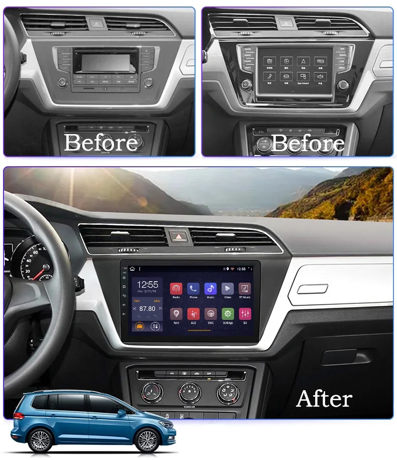 2G ram 32G rom 10 1 дюймов для Touran 2015 2018 android 8 автомобильный dvd мультимедиа gps