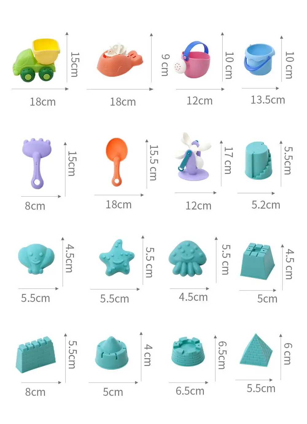 Многоцветный 16 шт./компл. Xiaomi Mijia bestkids пляжные игрушки замок из песка производитель режим Лопата ковш с плоской подошвой, уличные пляжные игрушки для детей умный дом - Цвет: Многоцветный