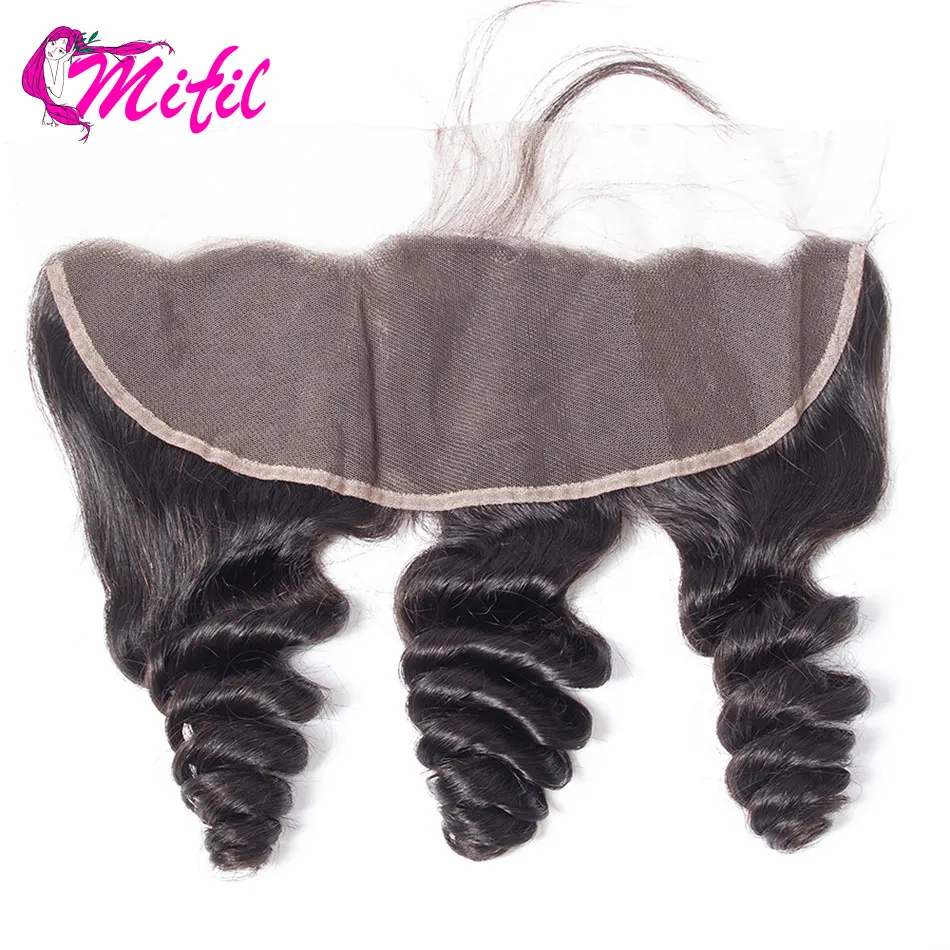 

14-22 Inch loose Wave Closure Remy Human Hair 13x4 Lace Front Women Brazilian Hair Medium Brown Color Swiss Lace Pre Plucked