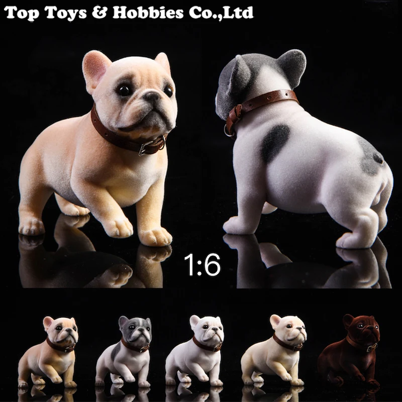 

1/6 Scale Planted Hair French Bulldog Dog JXK028 Cute Pet Animal Figure Model Toy Scene Decoration Accessories