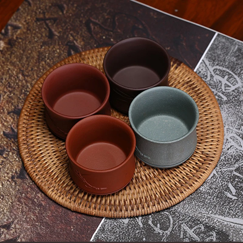 

Black Tea set Purple Clay Cup Purple sand tea cups handpainted ceramic teacup chinese kung fu cup 60ml