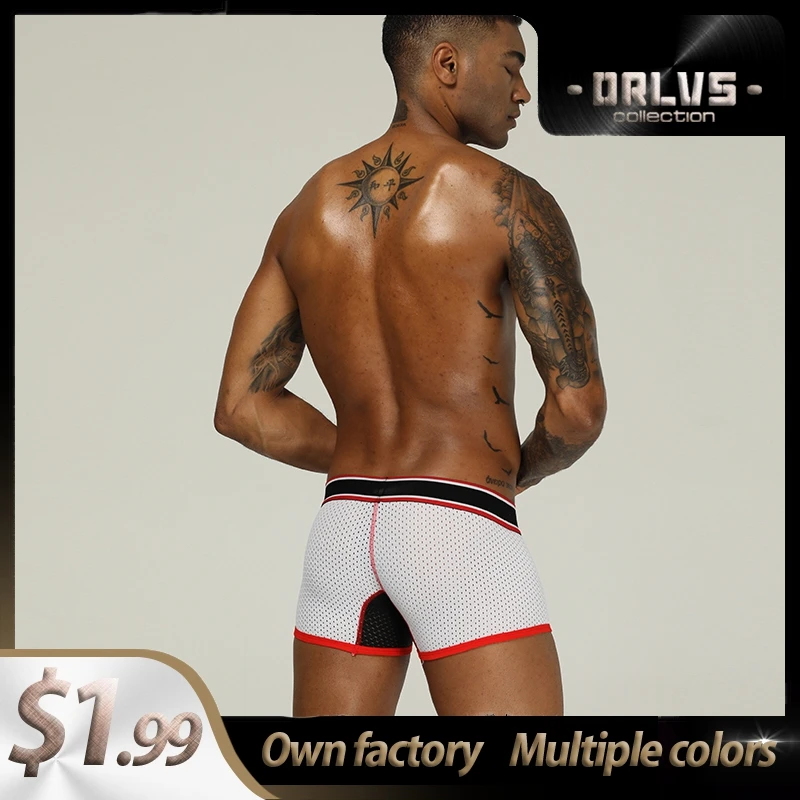 Длинные боксеры из хлопка с буквенным принтом дышащее сексуальное мужское