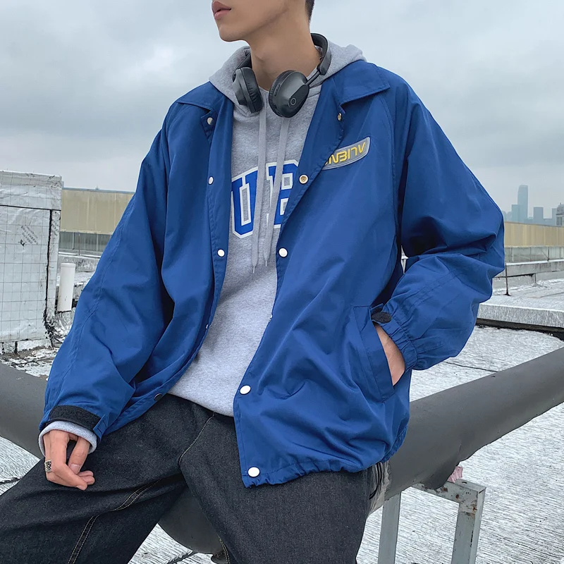 Весна Осень 2020 новая мужская Свободная дышащая куртка кардиган с отворотом