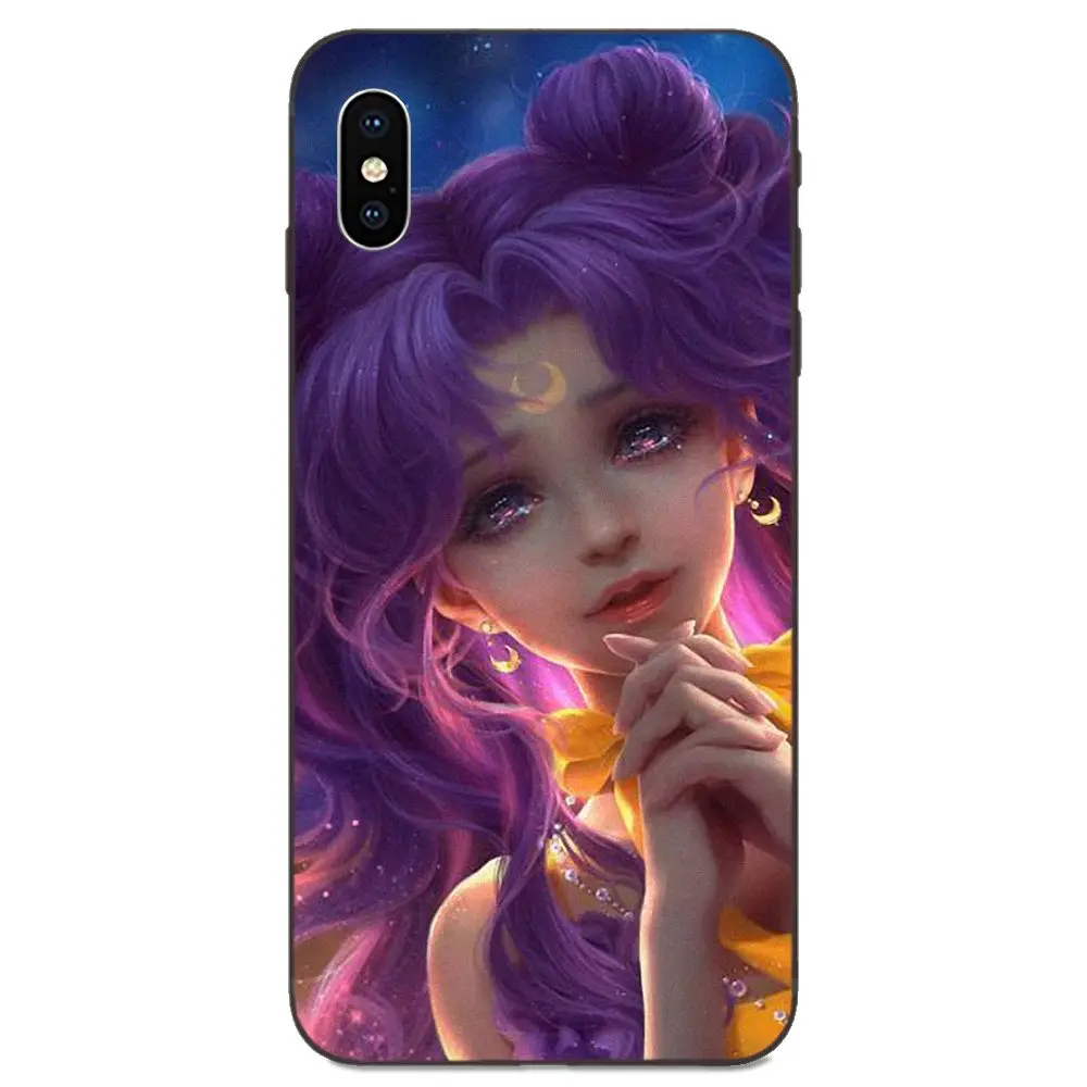 Чехол Sailor Moon для Xiaomi Redmi Mi Note 2 3S 8 9 Lite SE Pro черный мягкий силиконовый чехол из ТПУ |