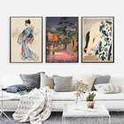Винтажные восточные художественные принты, картины, настенное искусство, гейши, японские модульные скандинавские холщовые постеры Tsuchiya Koitsu, домашний декор
