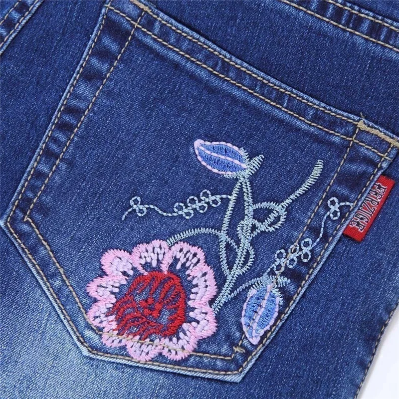 Женские джинсы с вышивкой national wind обтягивающие рваные брюки высокой талией