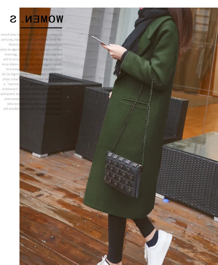 2021 New Loose Long Female Over The Knee Korean Version Of Type Woolen Womens Coats Wool Coat WomenThickening | Женская одежда