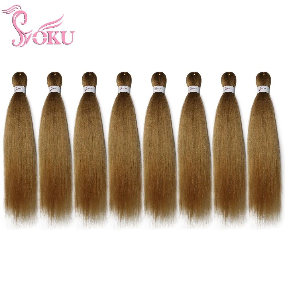 SOKU пряди синтетических прямых волос с эффектом омбре Yaki для плетения сделай сам в