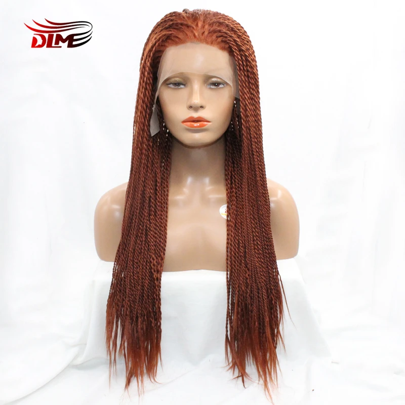 

DLME Box Braids Wig Synthetic Crochet Braid Wigs High Temperature Resistant Fiber Twist Braided Hair Wig For Black Women
