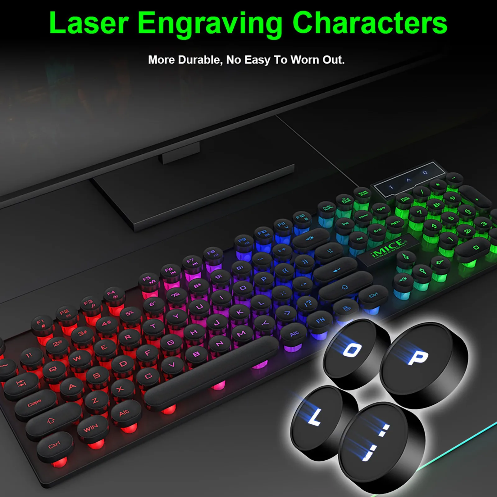 

Wired Keyboard Mechanical Keyboard USB Wired Feeling 104 Keys RGB Backlit Game Silicone Keypads For Computer Laptop PC Desktop