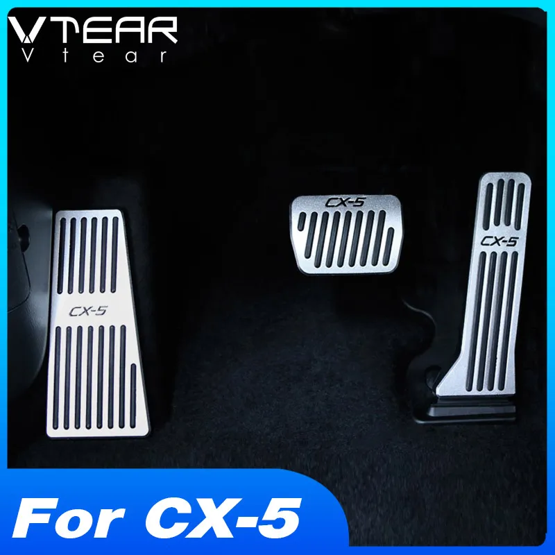 Vtear For Mazda CX5 CX-5 Accessories Car Accelerator Footrest brake pedal Aluminum auto pedal pads Interior Refit